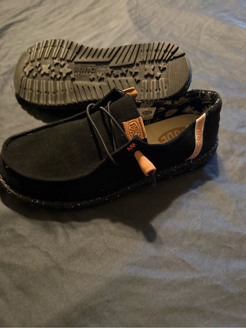 Hey Dude Black Shoe Box with Blue Branding